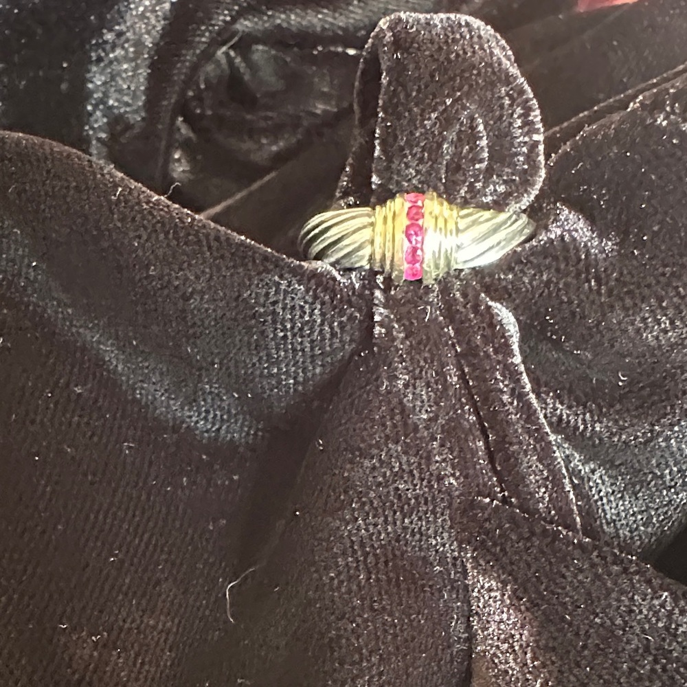 Stunning David Yurman ruby sterling and gold ring